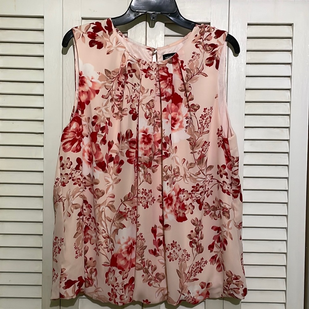 Women’s Liz Claiborne Career Pink Sleeveless top with gathered bottom Size XL